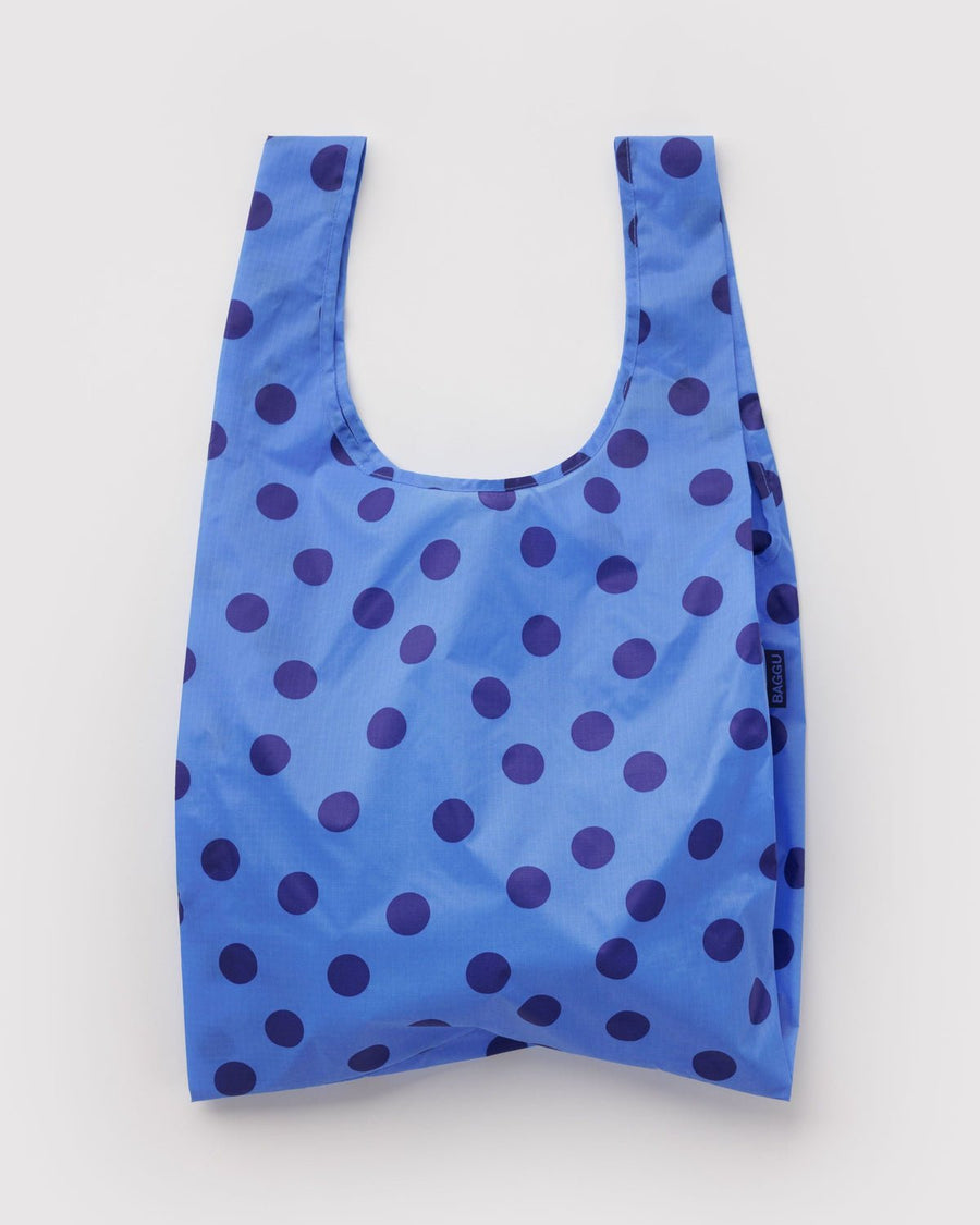 STANDARD BAGGU Einkaufstasche in Blau mit weißen Punkten