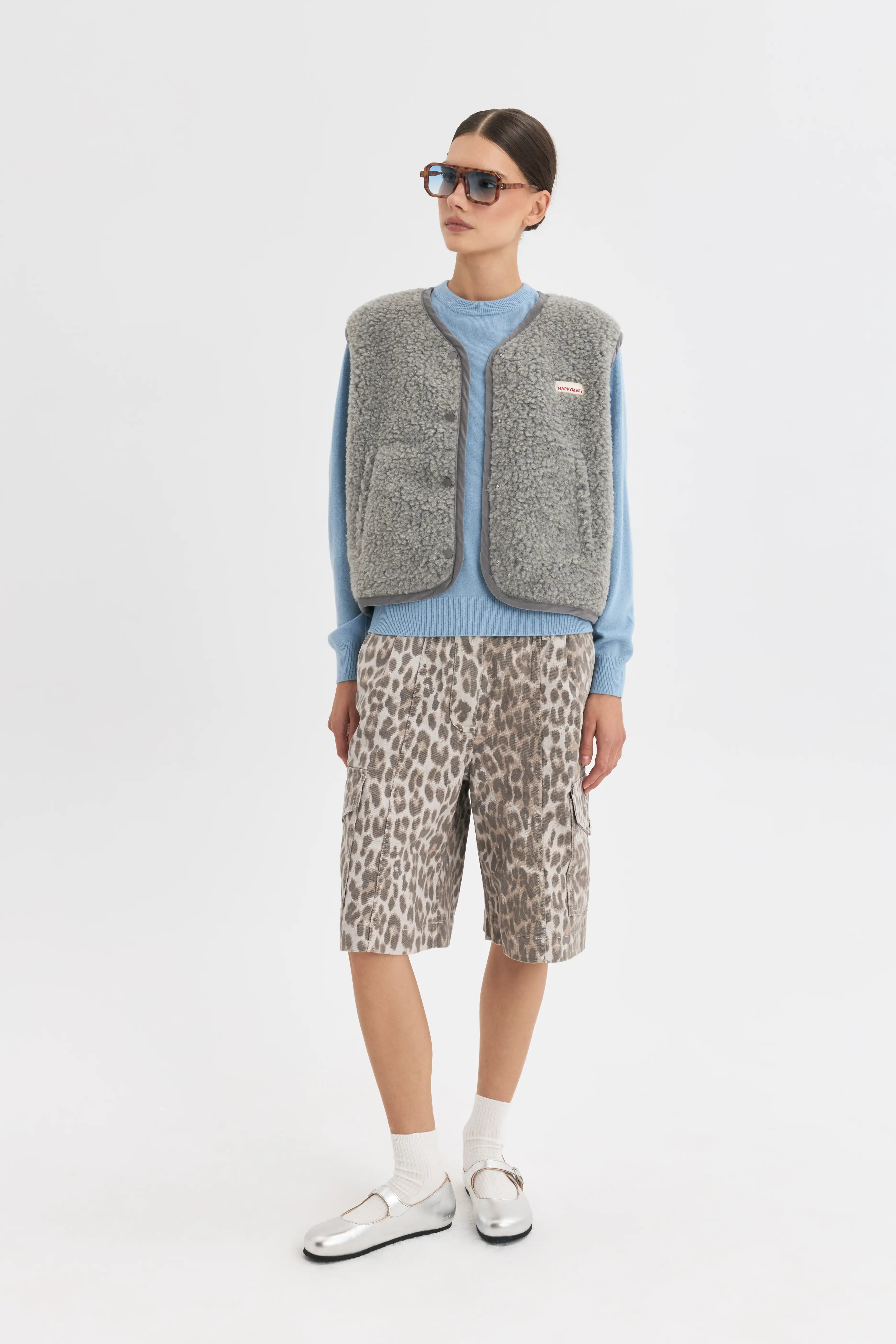 Happymess Merino Weste Stone Grey