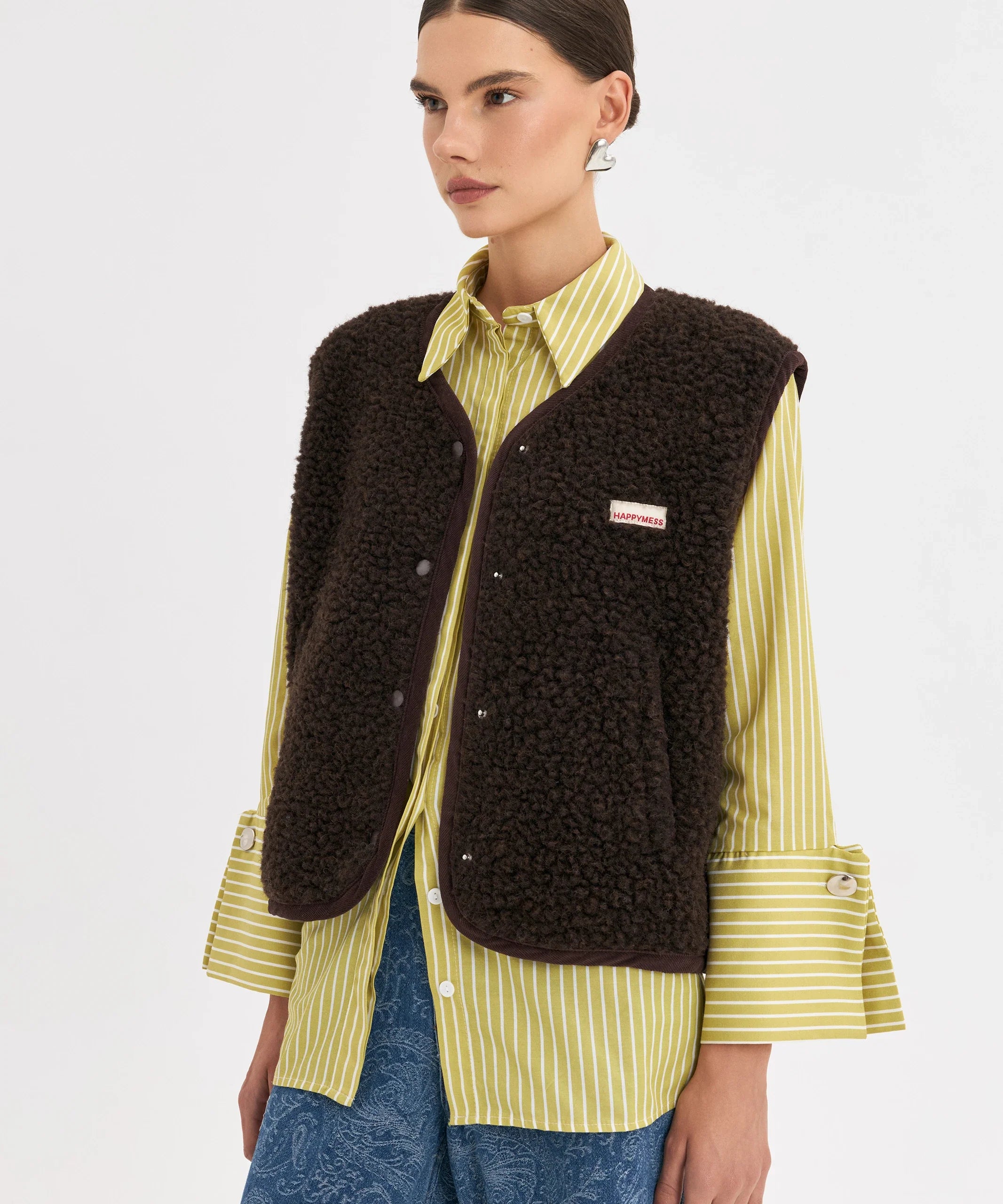 Happymess Merino Weste Chocolate Brown