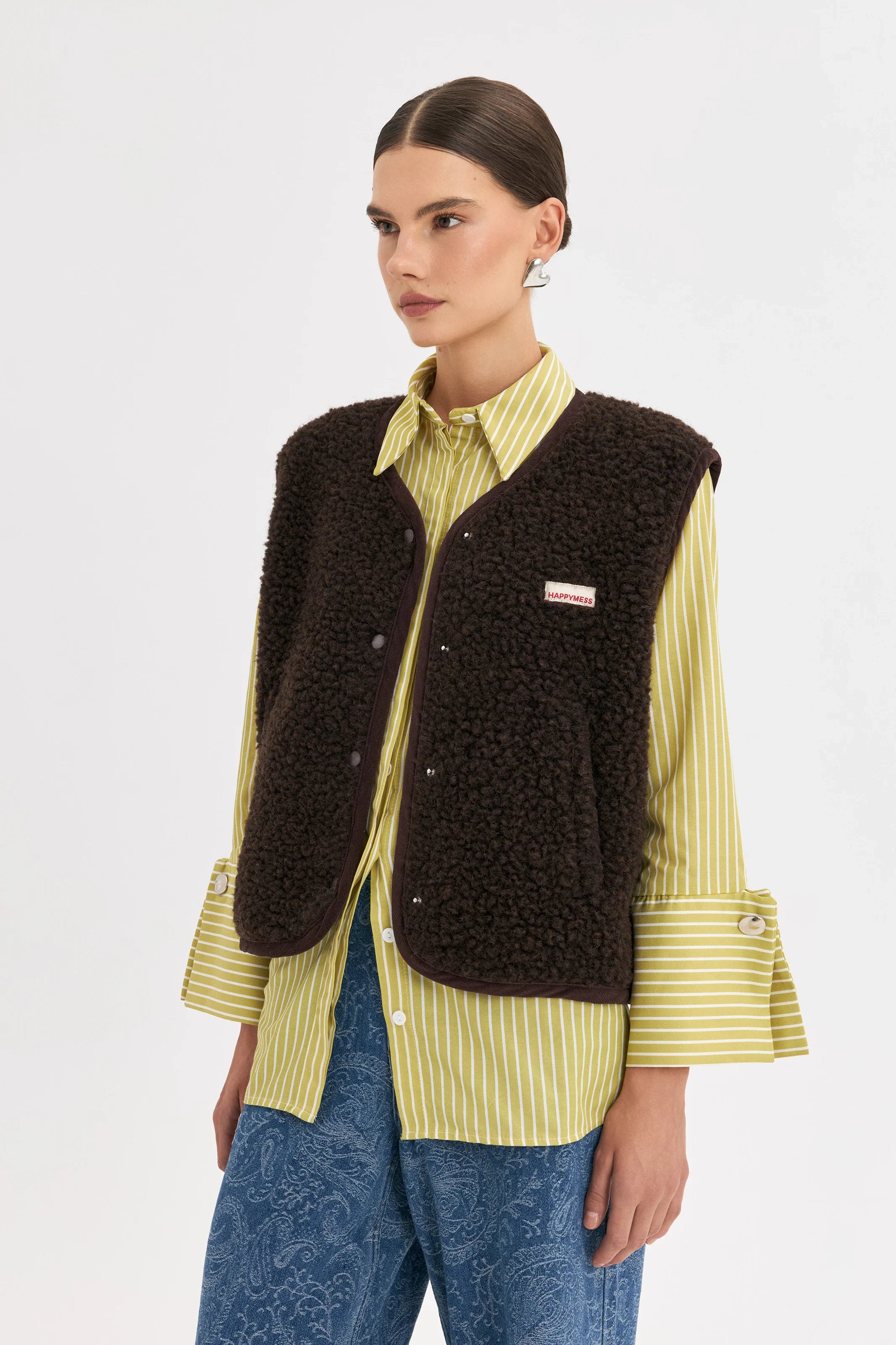 Happymess Merino Weste Chocolate Brown