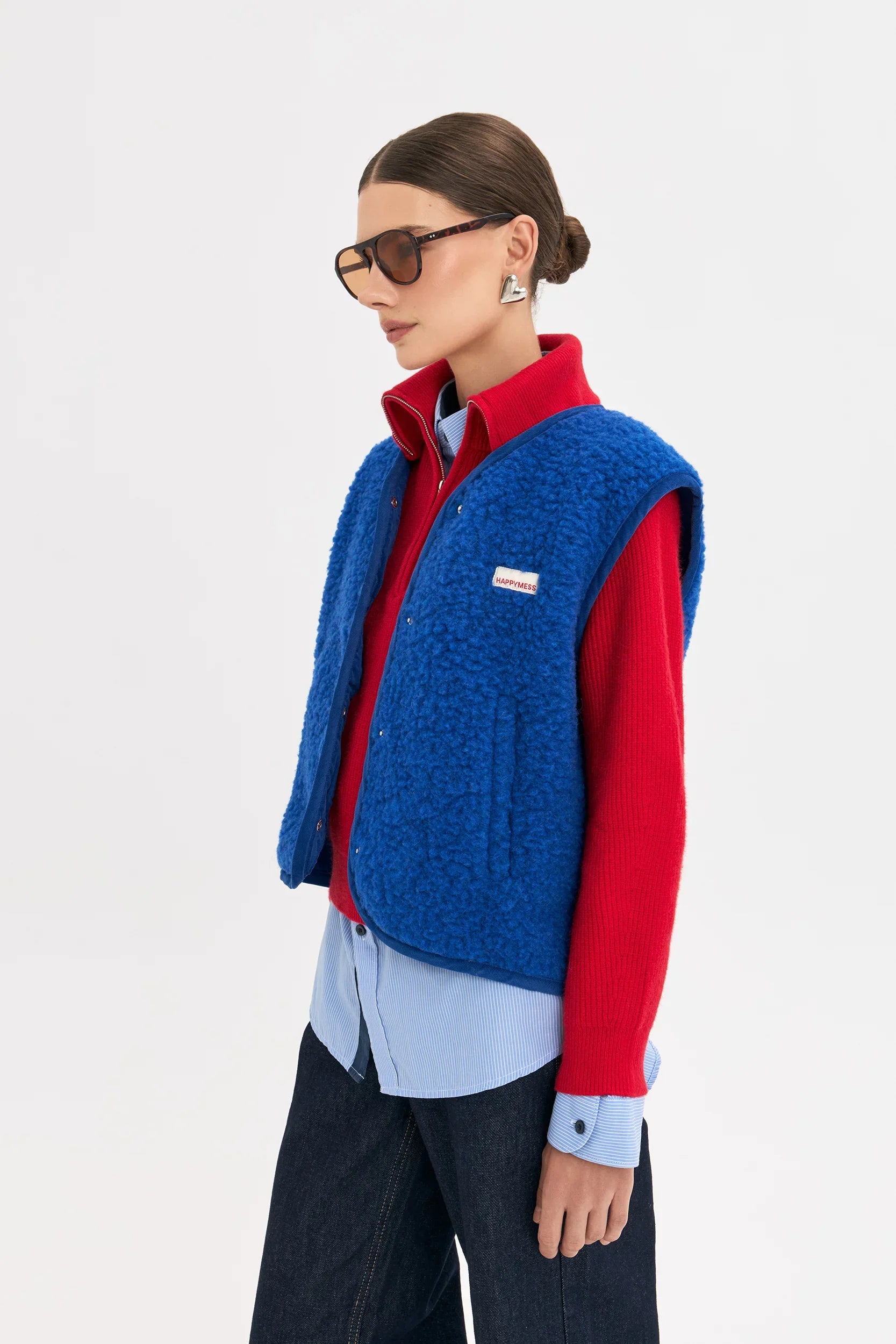 Happymess Merino Weste Cobalt