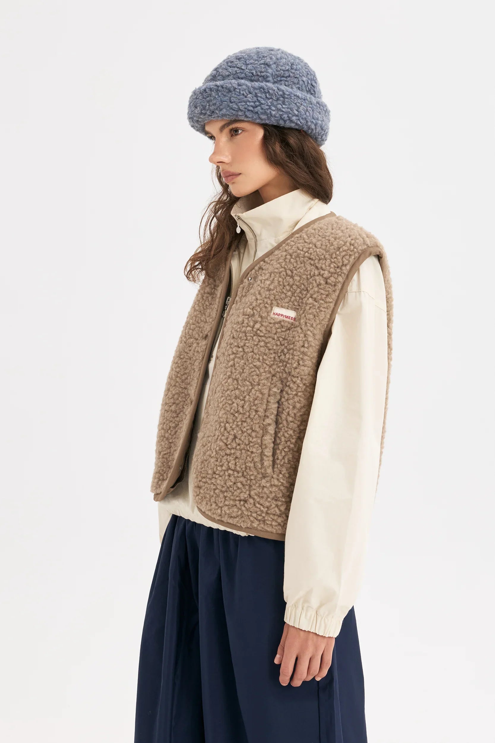 Happymess Merino Weste Hazelnut