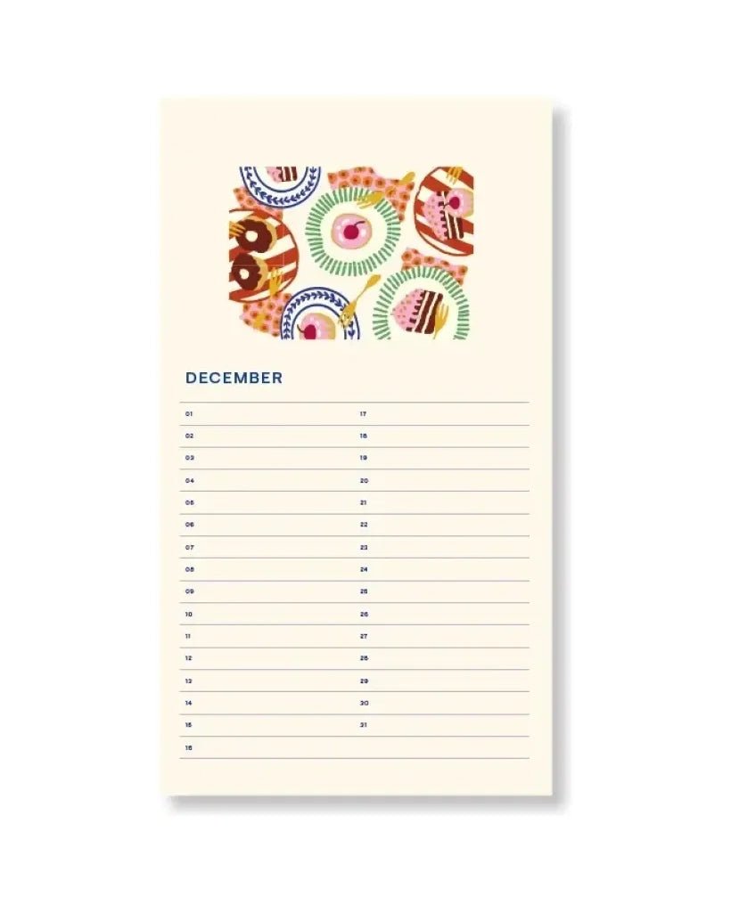 A - Journal - BIRTHDAY CALENDER Geburtstagskalender • Palmtree Checkered - Kalender - ROSA ECK Concept Store
