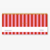 A - Journal - DESK PLANNER Schreibtischplaner • Stripes Pink Red - ROSA ECK