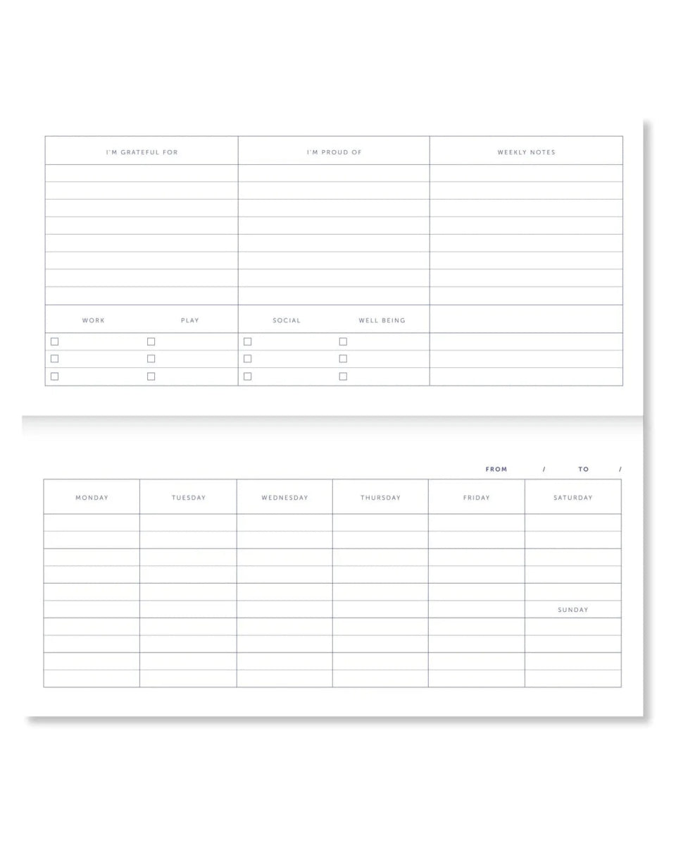 A - Journal - DESK PLANNER Wocheplaner mit Spiralbindung • Checkered - Terminplaner - ROSA ECK Concept Store
