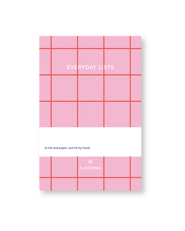 A-Journal - EVERYDAY LISTS Notizblock • Pink Checkered - ROSA ECK