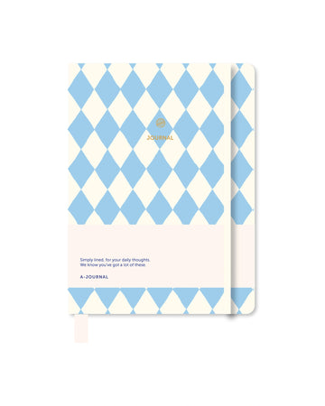 A-Journal - JOURNAL Notizbuch • Checkered Circus Blue White - ROSA ECK