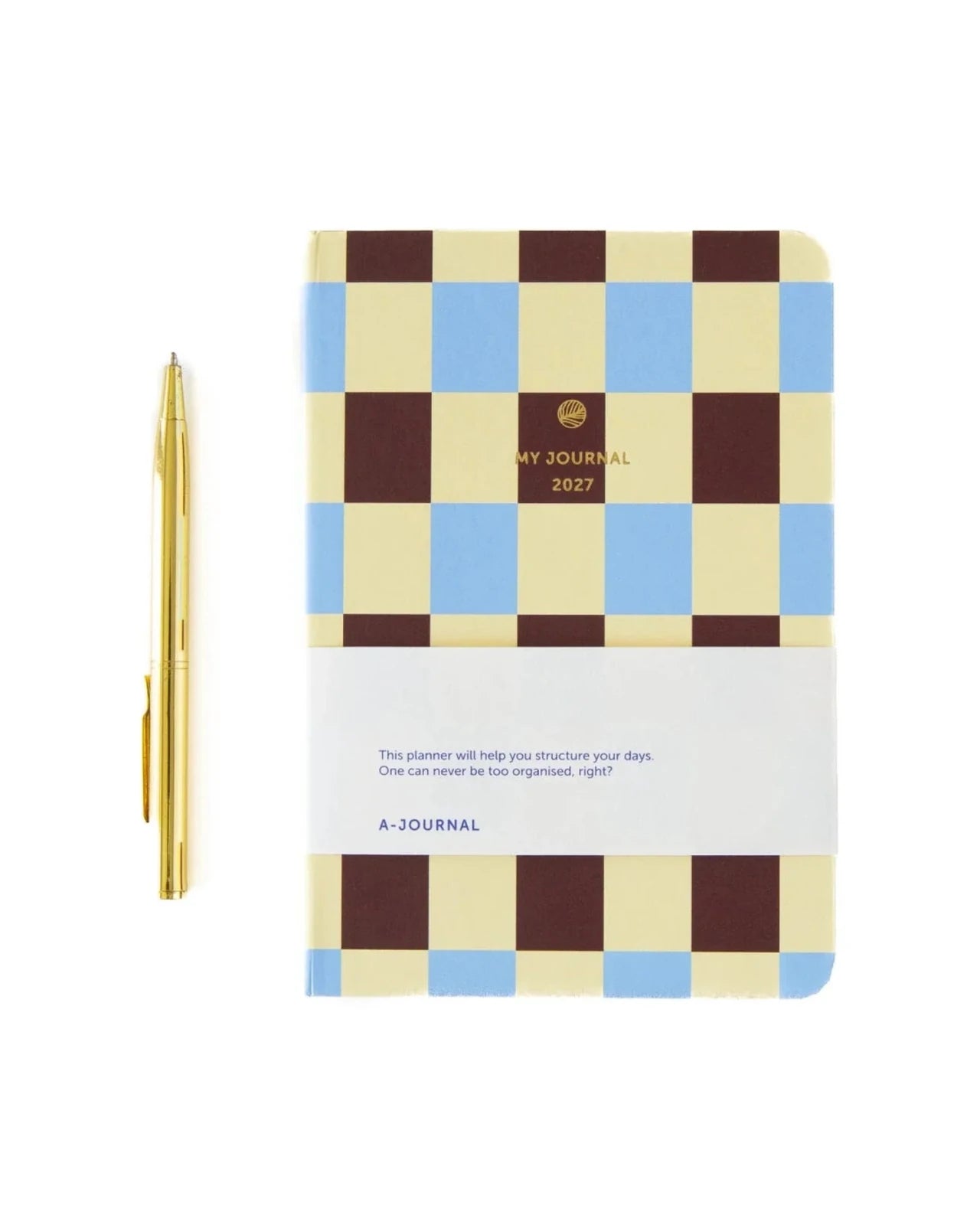 A-Journal - MY JOURNAL Kleines Tagebuch für 2027 (A6) • Checked Blue Vanille Chocolate - ROSA ECK