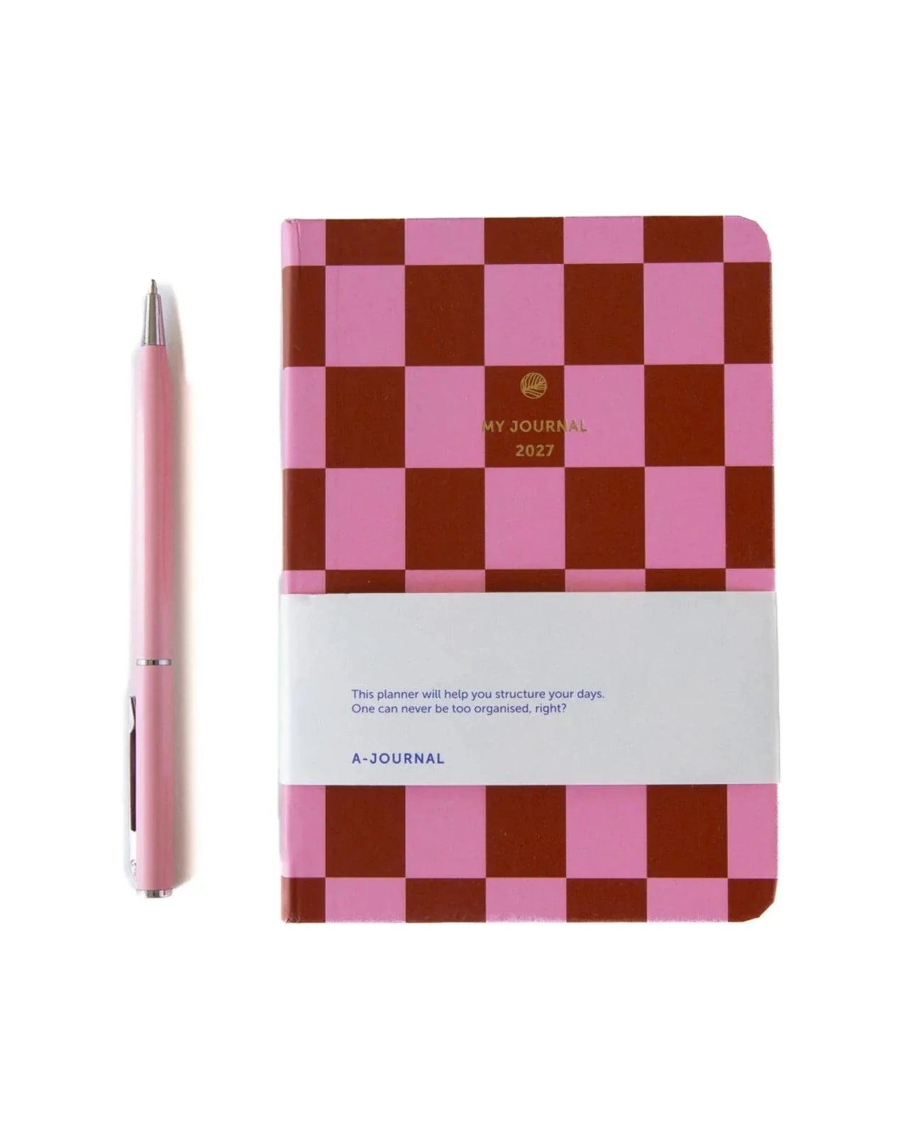 A-Journal - MY JOURNAL Kleines Tagebuch für 2027 (A6) • Pink Red Checkered - ROSA ECK