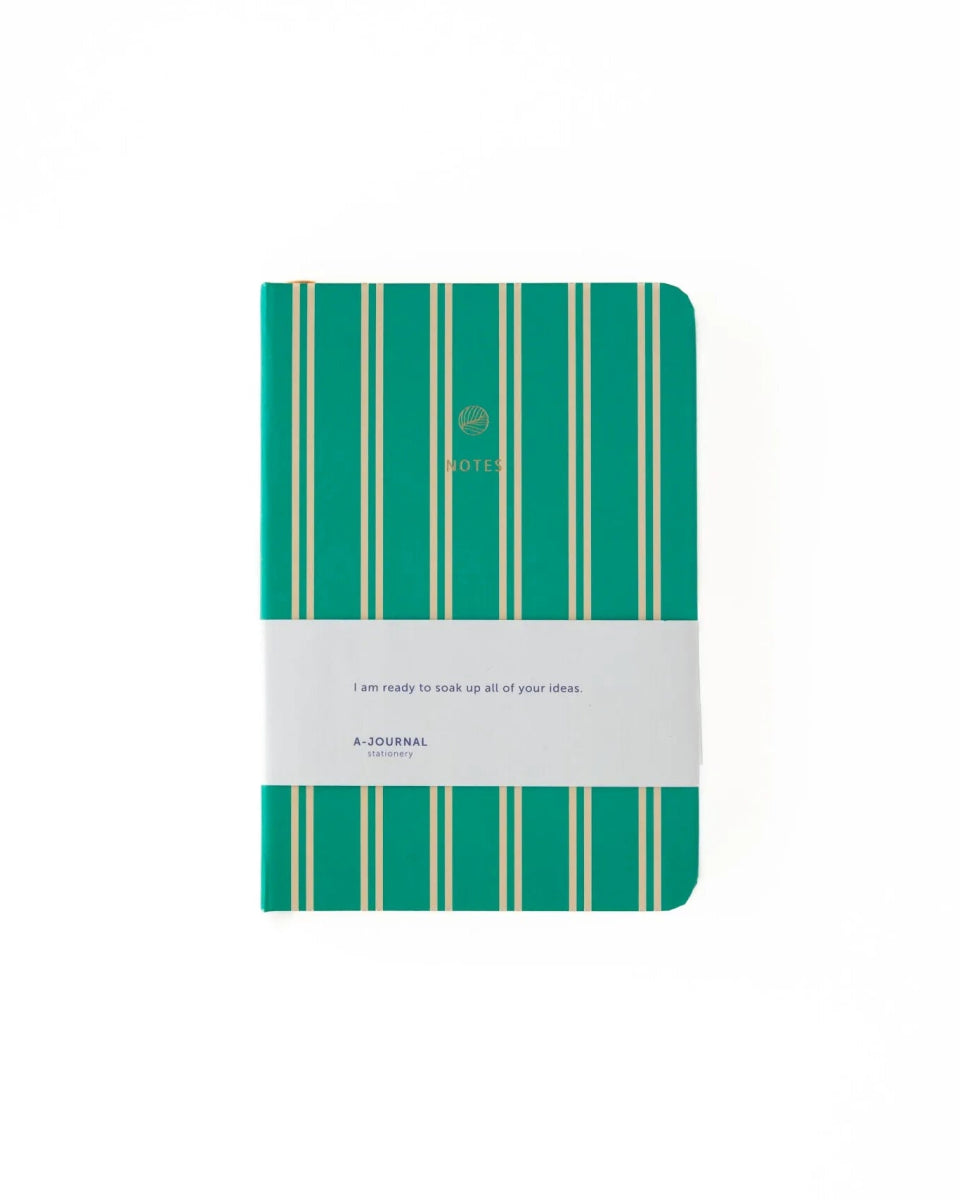 A - Journal - NOTES Taschennotizbuch (A6) • Green Stripes - Notizbuch - ROSA ECK Concept Store