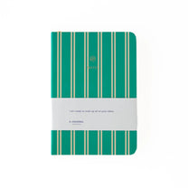 A - Journal - NOTES Taschennotizbuch (A6) • Green Stripes - Notizbuch - ROSA ECK Concept Store