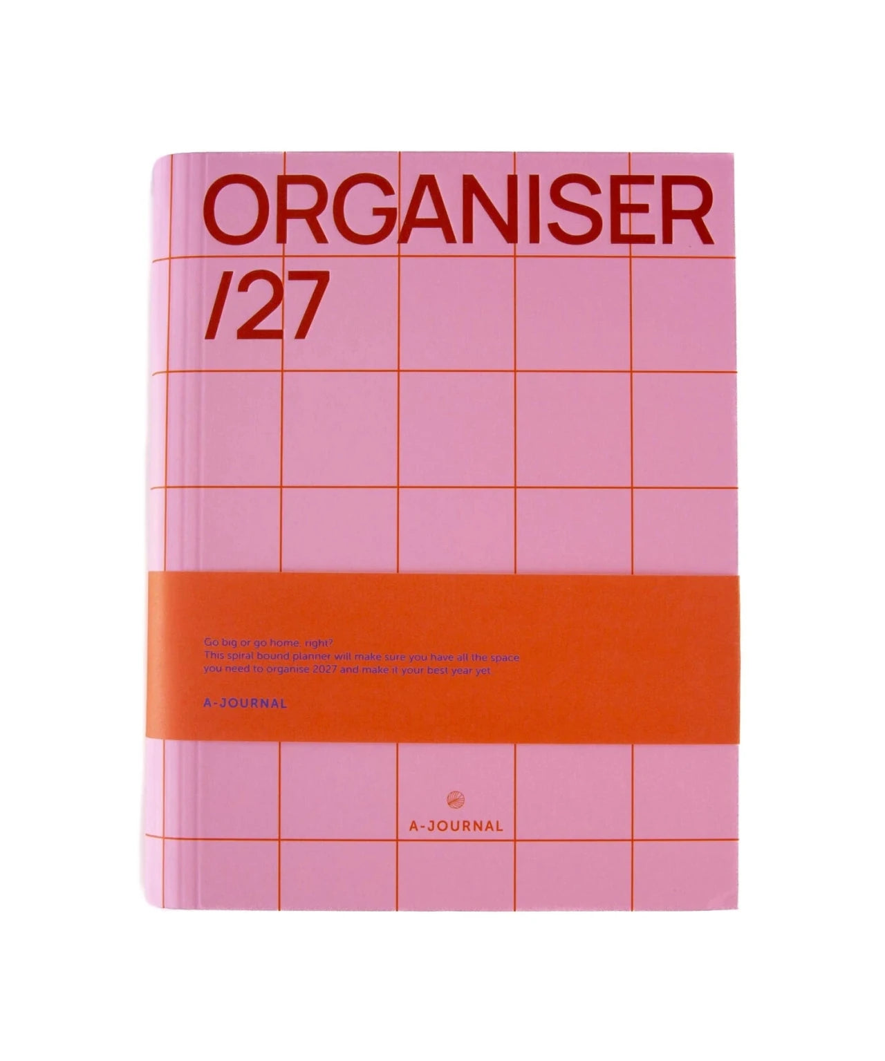 A-Journal - ORGANISER Terminplaner mit Spiralbindung (2027) • Checkered Pink Red - ROSA ECK