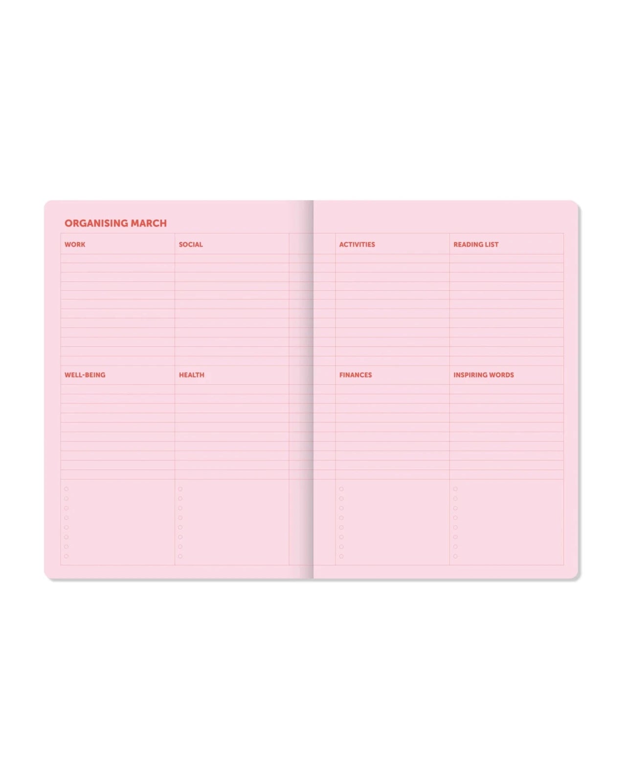 A-Journal - ORGANISER Terminplaner mit Spiralbindung (2027) • Pink Red - ROSA ECK