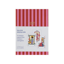 A - Journal - PLAYING CARDS Spielkarten • Stripes Red Pink - Spielkarten - ROSA ECK