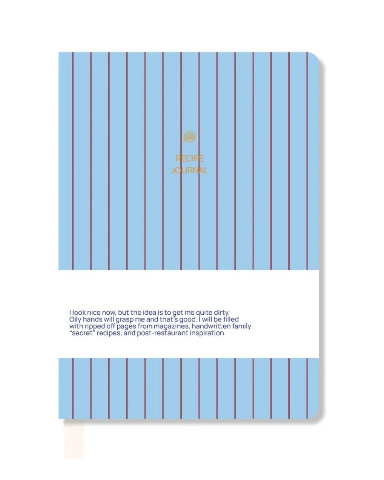 A-Journal - RECIPE JOURNAL Großes Rezeptbuch (A4) • Blau Gestreift - ROSA ECK