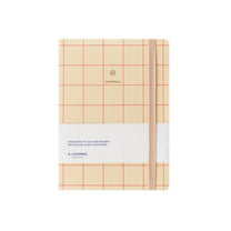 A - Journal Stationery - JOURNAL Notizbuch Creme/Rot/Kariert - ROSA ECK - Papier, Rot,