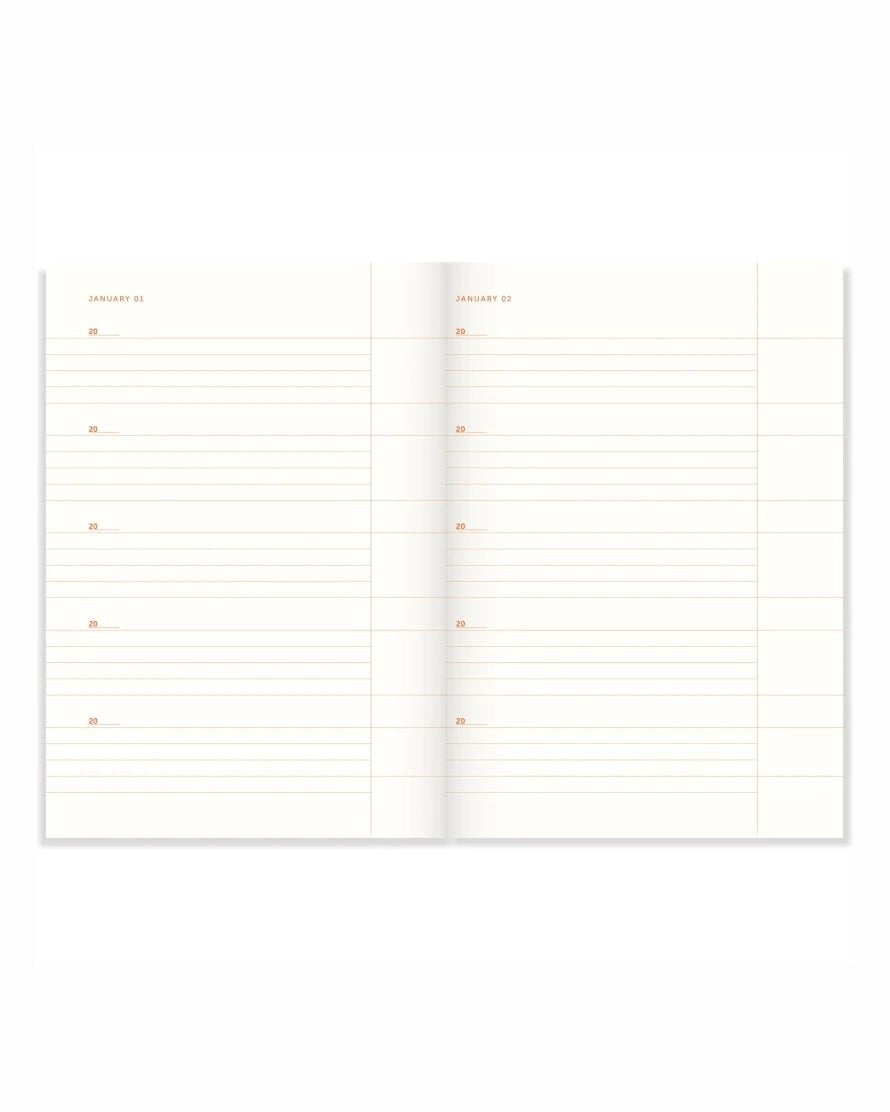 A - Journal Stationery - ONE LINE A DAY Kleines Tagebuch | Circle - Notizbuch - ROSA ECK - Blau, Hardcover, Kreis