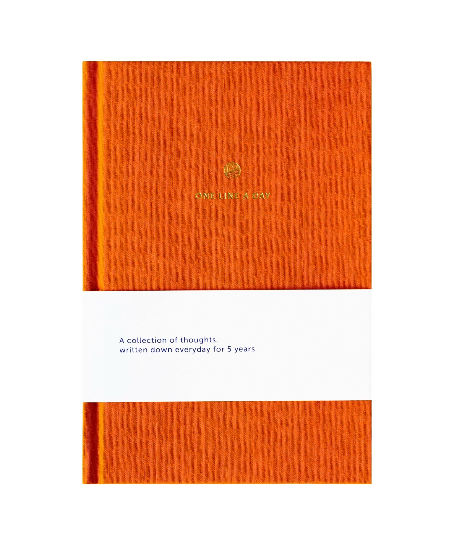 A - Journal Stationery - ONE LINE A DAY Notizbuch Orange Leinen - ROSA ECK - Linen, Orange,