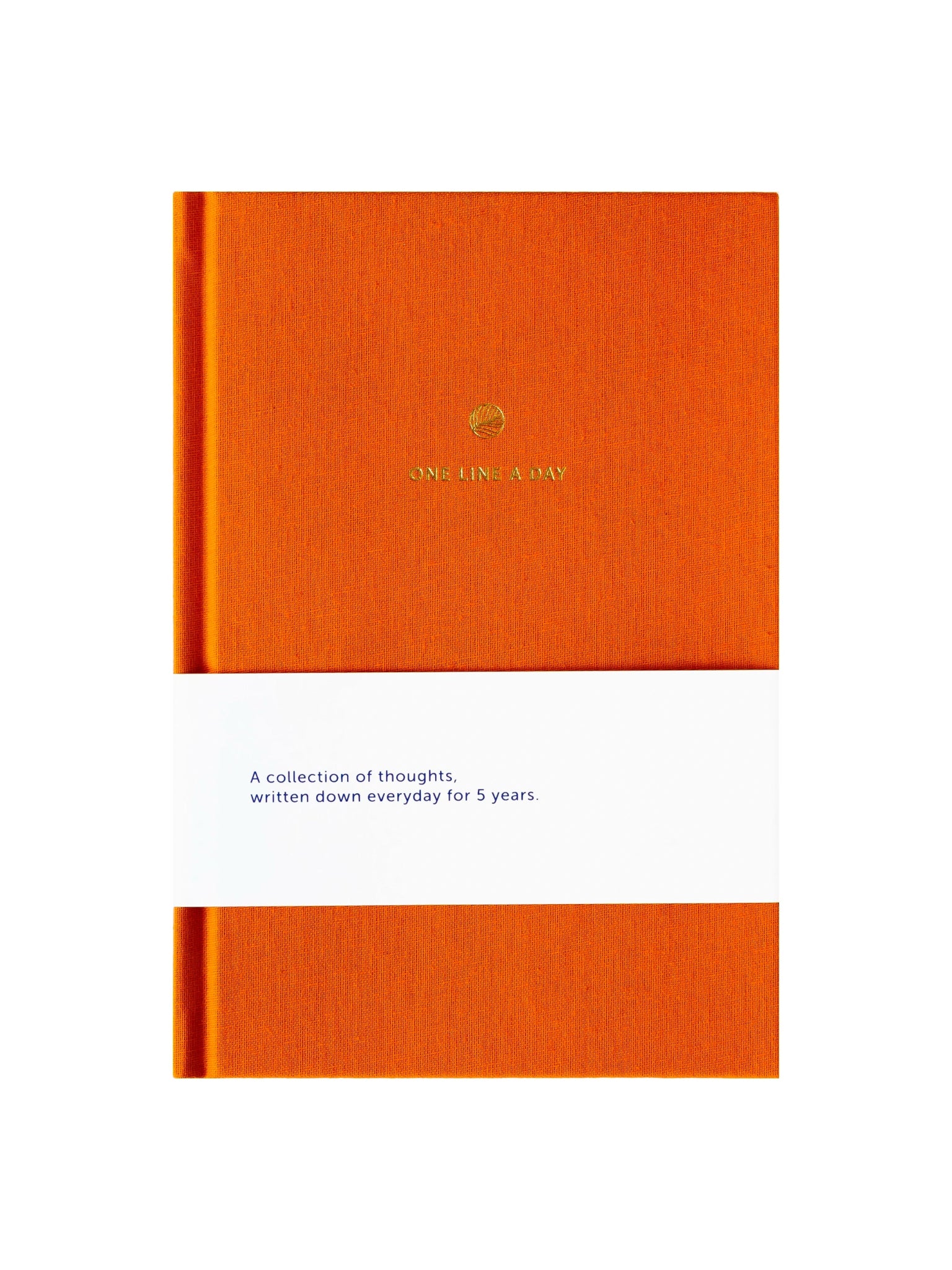 A - Journal Stationery - ONE LINE A DAY Notizbuch Orange Leinen - ROSA ECK - Linen, Orange,