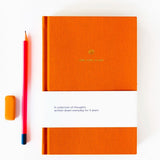 A - Journal Stationery - ONE LINE A DAY Notizbuch Orange Leinen - ROSA ECK - Linen, Orange,