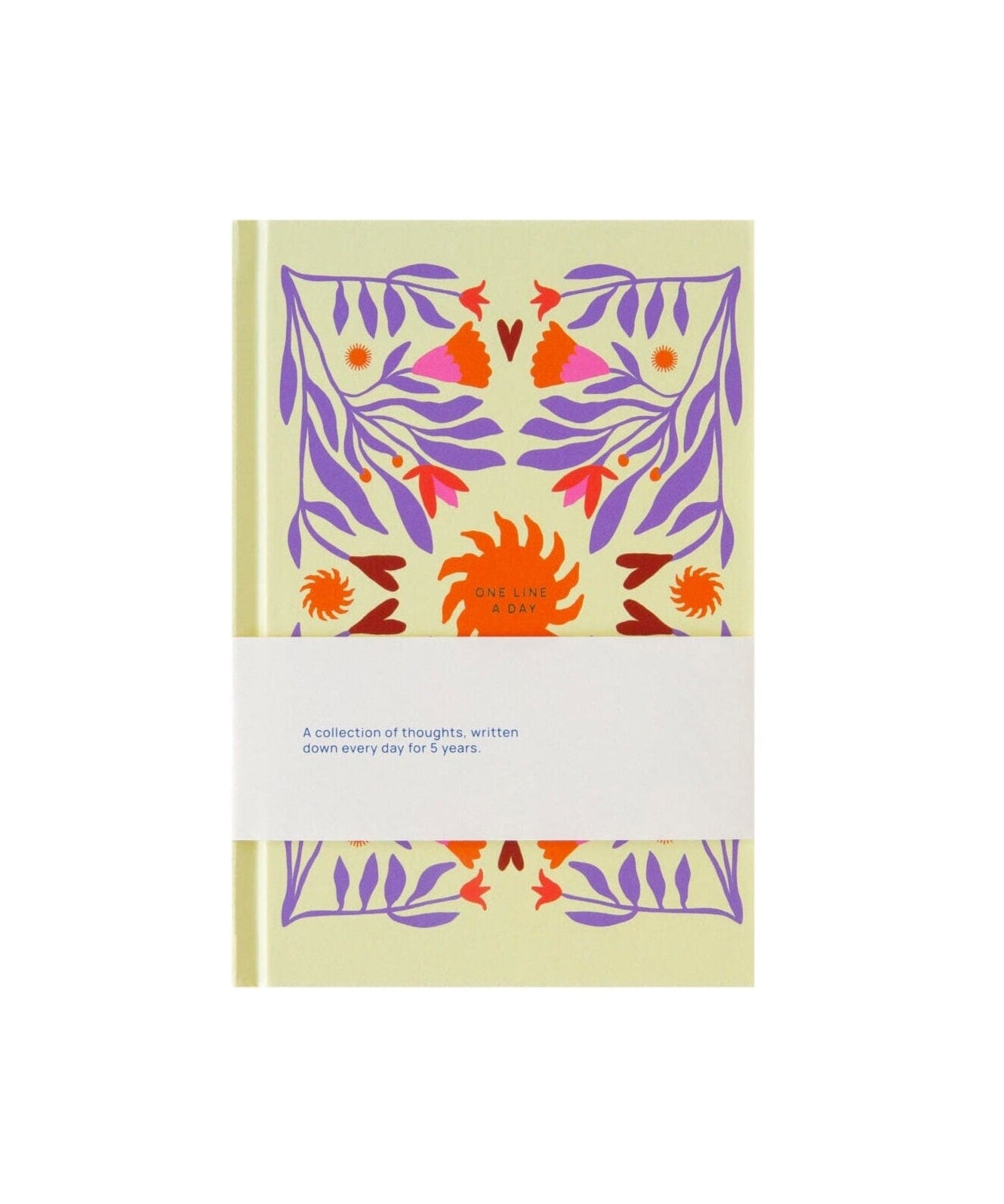A - Journal Stationery - ONE LINE A DAY Notizbuch | Sun - Notizbuch - ROSA ECK - Hardcover, Orange, Sonne