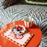 All the Luck in the World - Becher (200 ml) • Red Stripes Handpainted - ROSA ECK