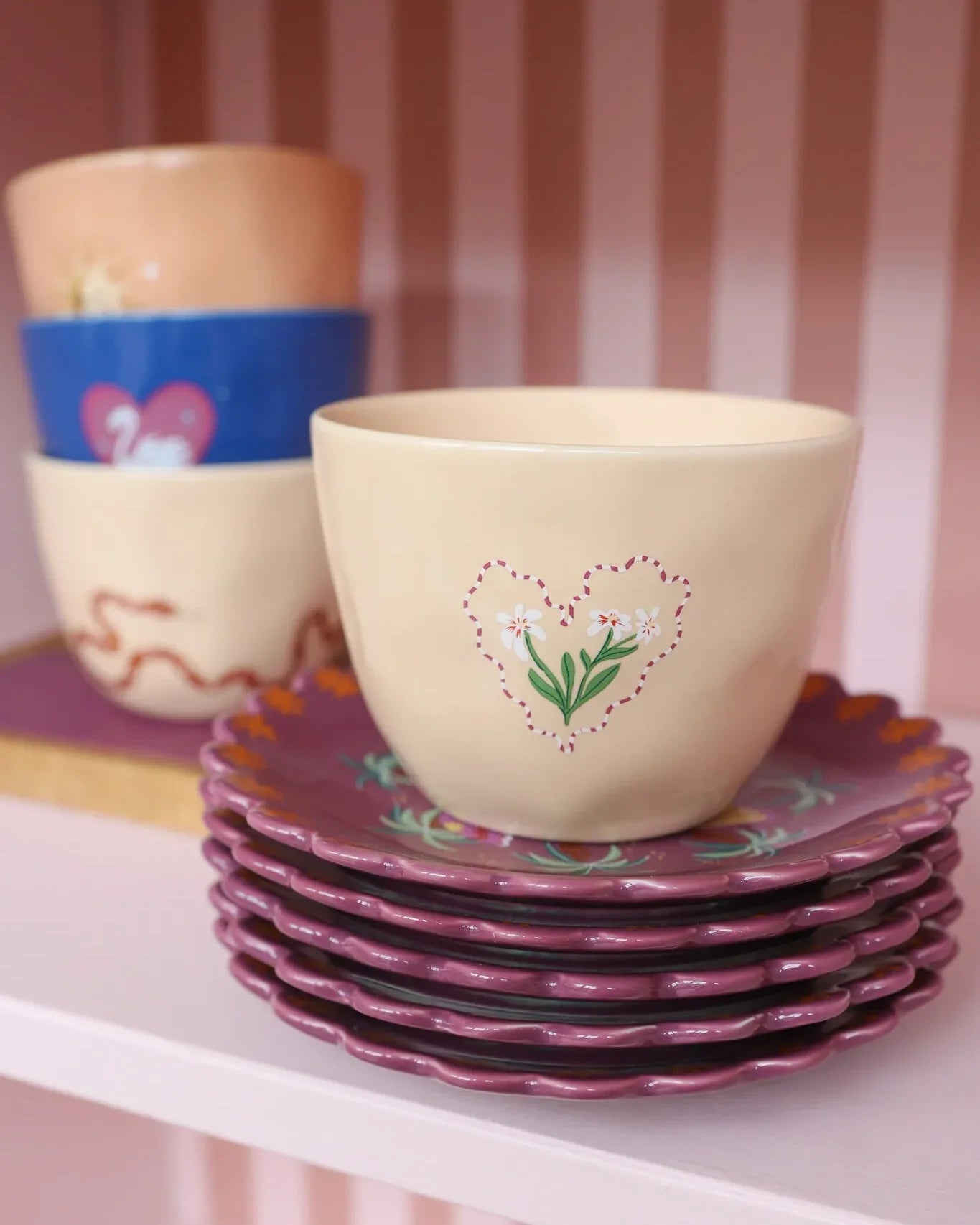 All the Luck in the World - Becher (300 ml) • Sand Flower Heart - ROSA ECK