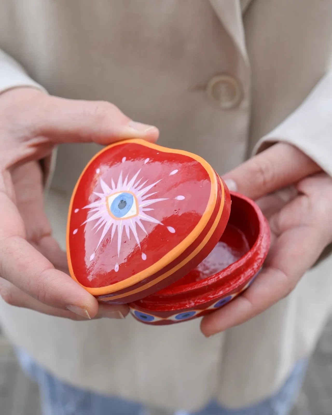 All the Luck in the World - Herzbox Aufbewahrungsdose • Eyes - ROSA ECK