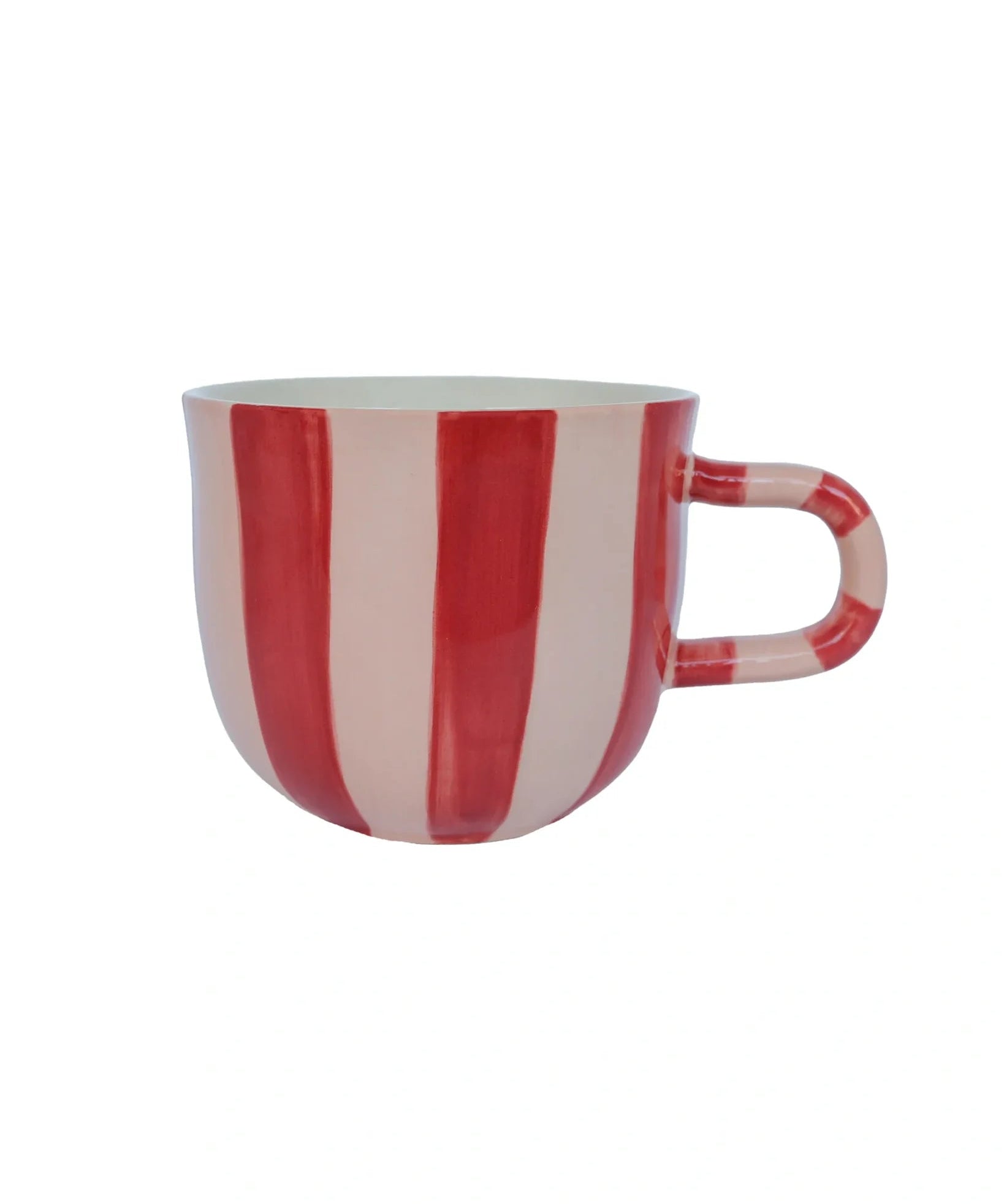 All the Luck in the World - Tasse • Pink Stripes Handpainted - ROSA ECK
