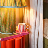 All the Luck in the World - Tasse • Pink Stripes Handpainted - ROSA ECK