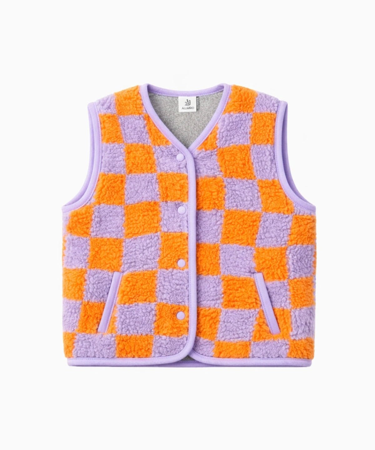 Alwero - TYB Weste aus Wolle • Flow Duo 2 (Orange-Flieder) - ROSA ECK