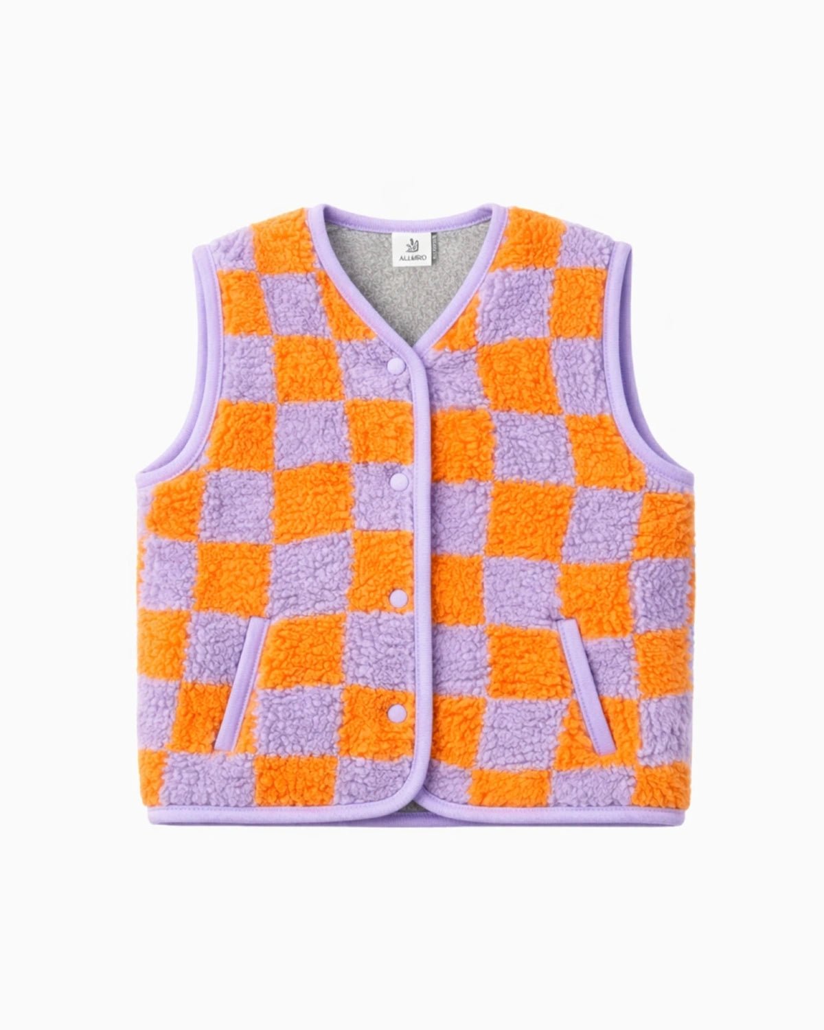 Alwero - TYB Weste aus Wolle • Flow Duo 2 (Orange-Flieder) - ROSA ECK