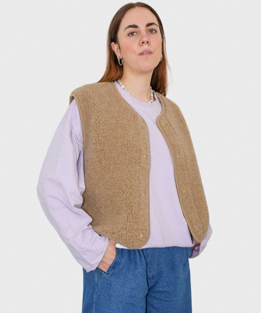Alwero - TYB Weste aus Wolle | TAN - ROSA ECK - Braun, ,