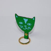 Ark Colour Design - CAT HEAD Schlüsselanhänger • Grün - ROSA ECK