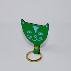 Ark Colour Design - CAT HEAD Schlüsselanhänger • Grün - ROSA ECK