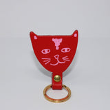 Ark Colour Design - CAT HEAD Schlüsselanhänger • Rot - ROSA ECK