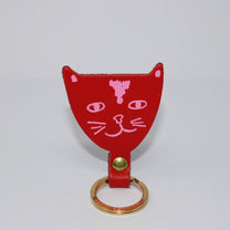 Ark Colour Design - CAT HEAD Schlüsselanhänger • Rot - ROSA ECK