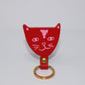 Ark Colour Design - CAT HEAD Schlüsselanhänger • Rot - ROSA ECK