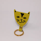 Ark Colour Design - CAT HEAD Schlüsselanhänger • Weiß/Braun - ROSA ECK
