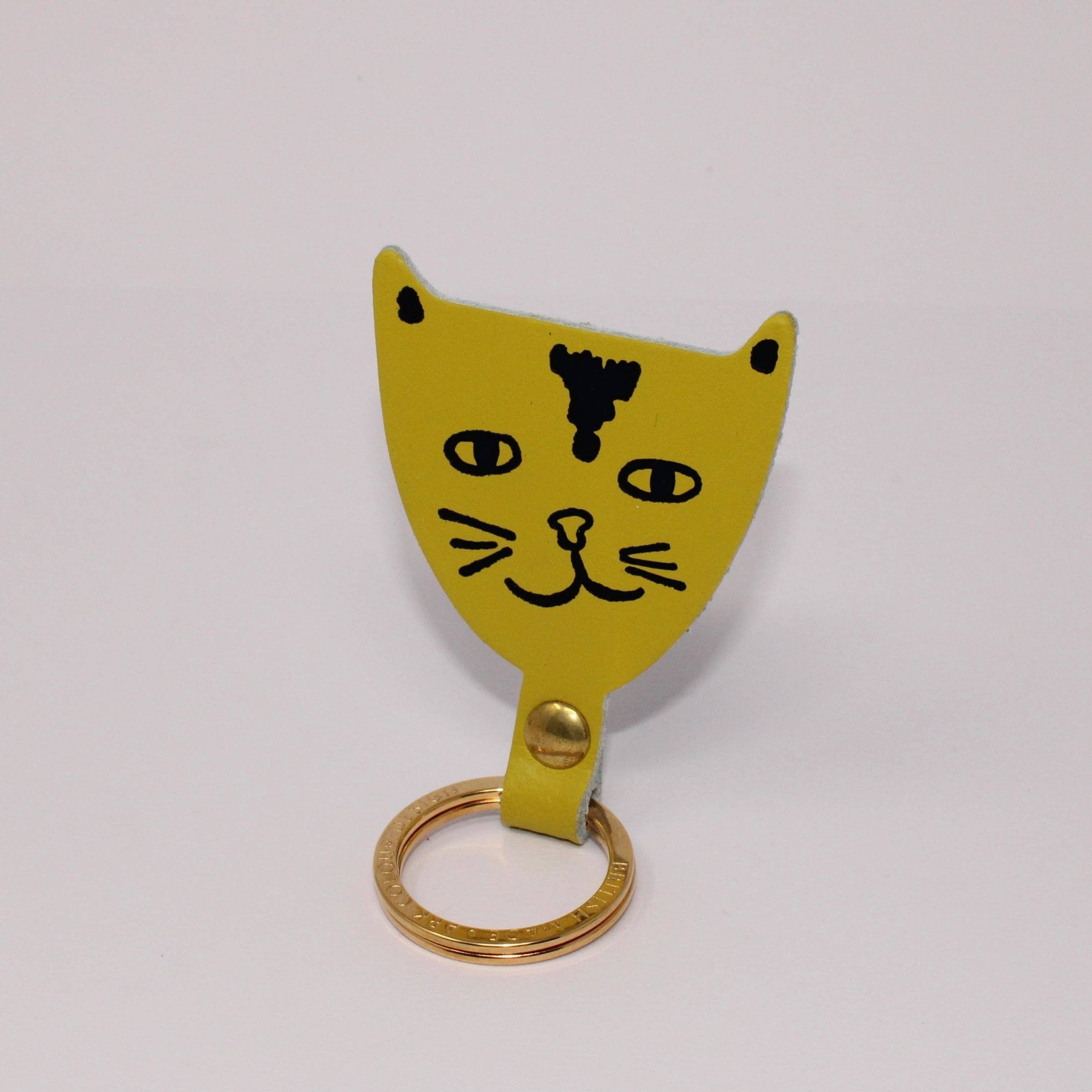 Ark Colour Design - CAT HEAD Schlüsselanhänger • Weiß/Braun - ROSA ECK