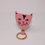 Ark Colour Design - CAT HEAD Schlüsselanhänger • Weiß/Braun - ROSA ECK