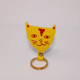 Ark Colour Design - CAT HEAD Schlüsselanhänger • Weiß/Braun - ROSA ECK