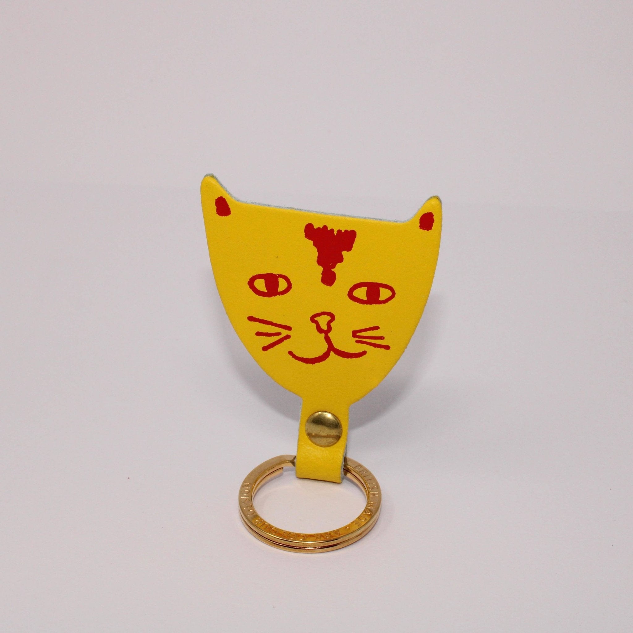 Ark Colour Design - CAT HEAD Schlüsselanhänger • Weiß/Braun - ROSA ECK