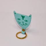 Ark Colour Design - CAT HEAD Schlüsselanhänger • Weiß/Braun - ROSA ECK