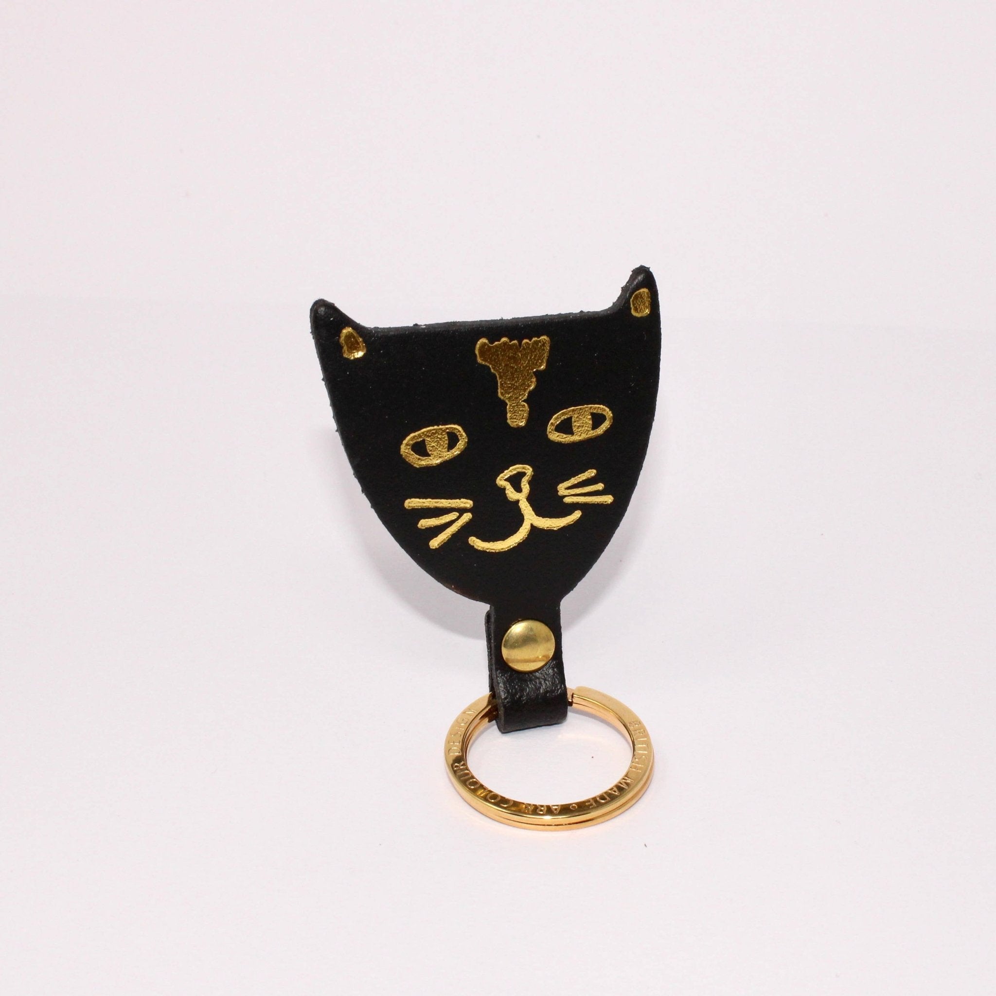 Ark Colour Design - CAT HEAD Schlüsselanhänger • Weiß/Braun - ROSA ECK