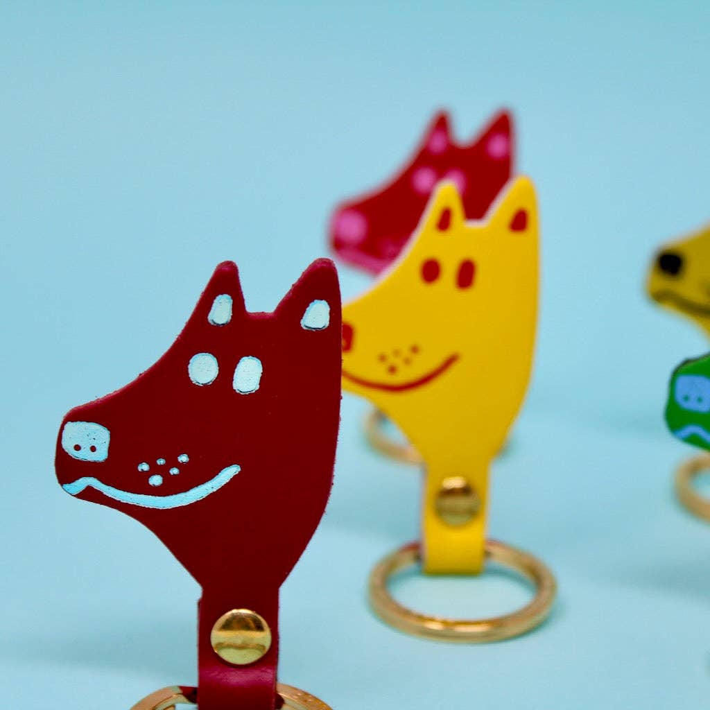 Ark Colour Design - DOG HEAD Schlüsselanhänger • Creme - ROSA ECK