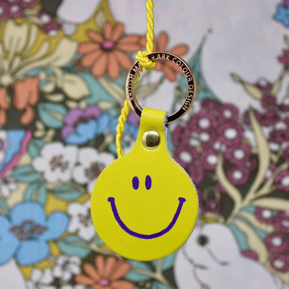 Ark Colour Design - FEELING LUSH Smiley Schlüsselanhänger • Neongrün - ROSA ECK