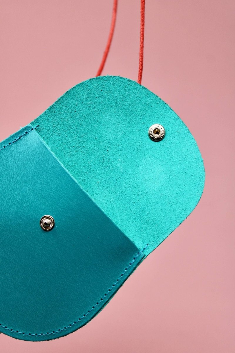 Ark Colour Design - GOOGLE EYE Geldbeutel Apfel - ROSA ECK - Grün, Leder,