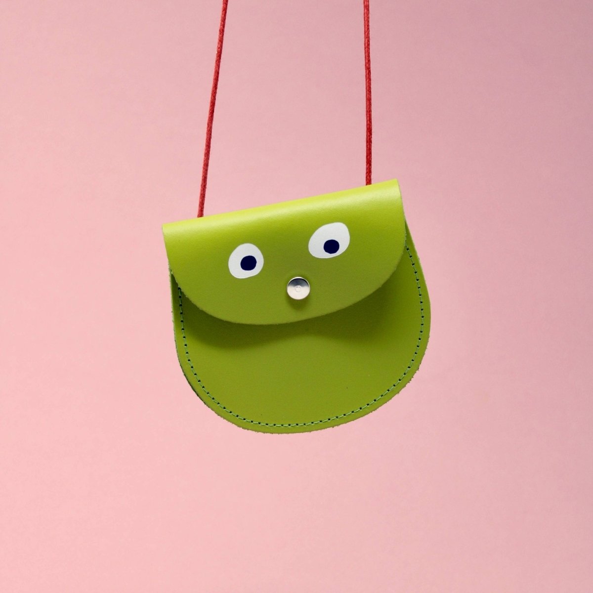Ark Colour Design - GOOGLE EYE Geldbeutel Apfel - ROSA ECK - Grün, Leder,