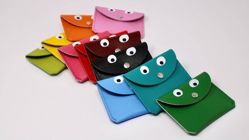 Ark Colour Design - MINI MONEY GOOGLY EYE Geldbeutel • Rot - ROSA ECK